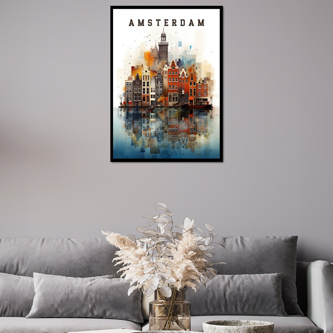 Amsterdam Poster Netherlands Poster Amsterdam Travel Retro Poster Europe Poster Vintage Amsterdam Print Amsterdam Vintage Travel Poster - Image 2