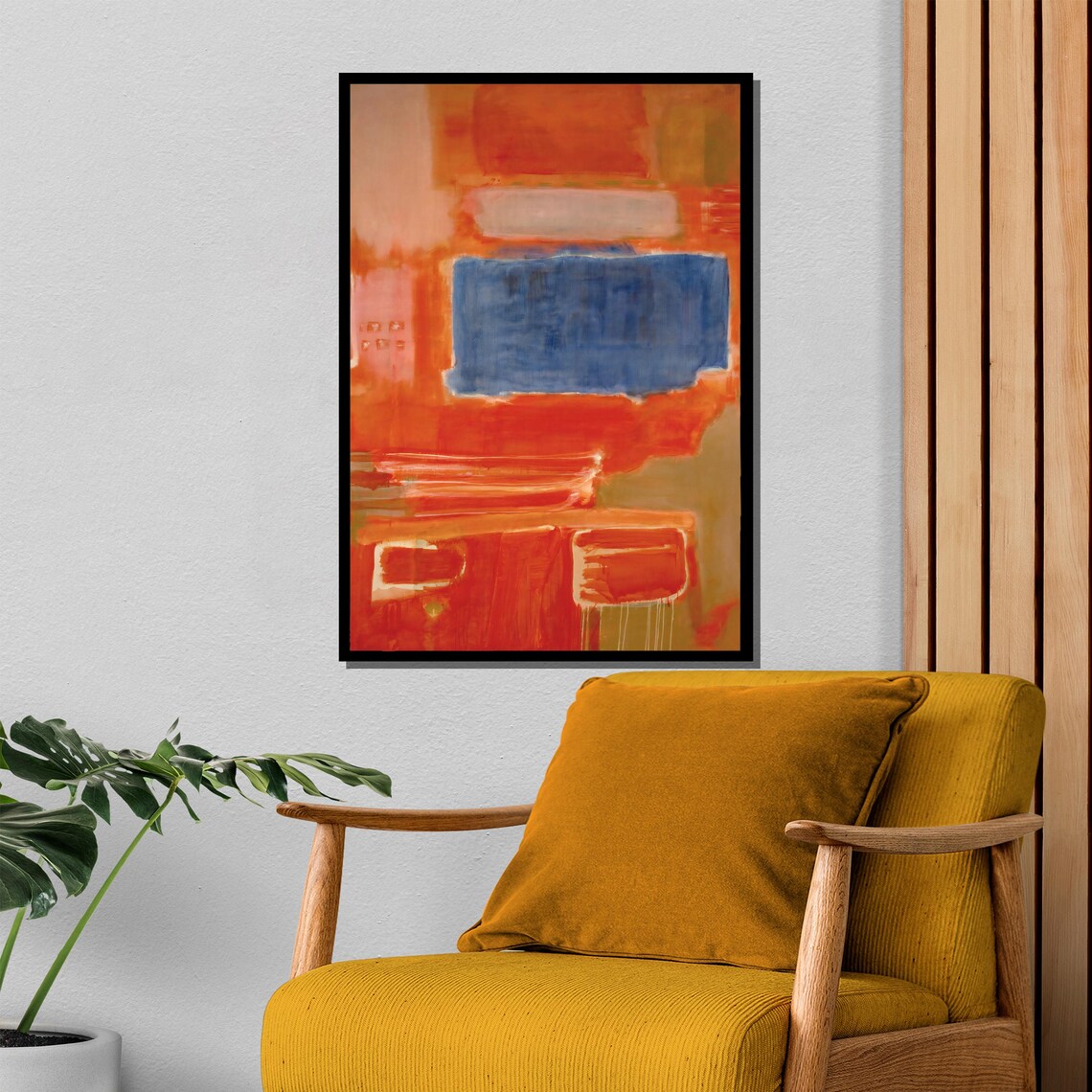 Vibrant Abstract Orange And Blue Painting Unique Artistic Gift For Modern Home Decor Lovers - Image 4
