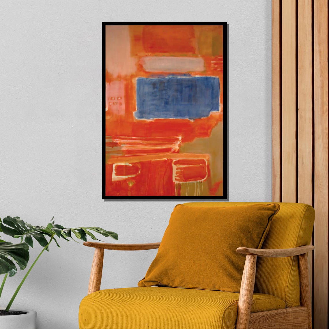 Vibrant Orange And Cobalt Blue High Energy Abstract Statement Poster - Image 4