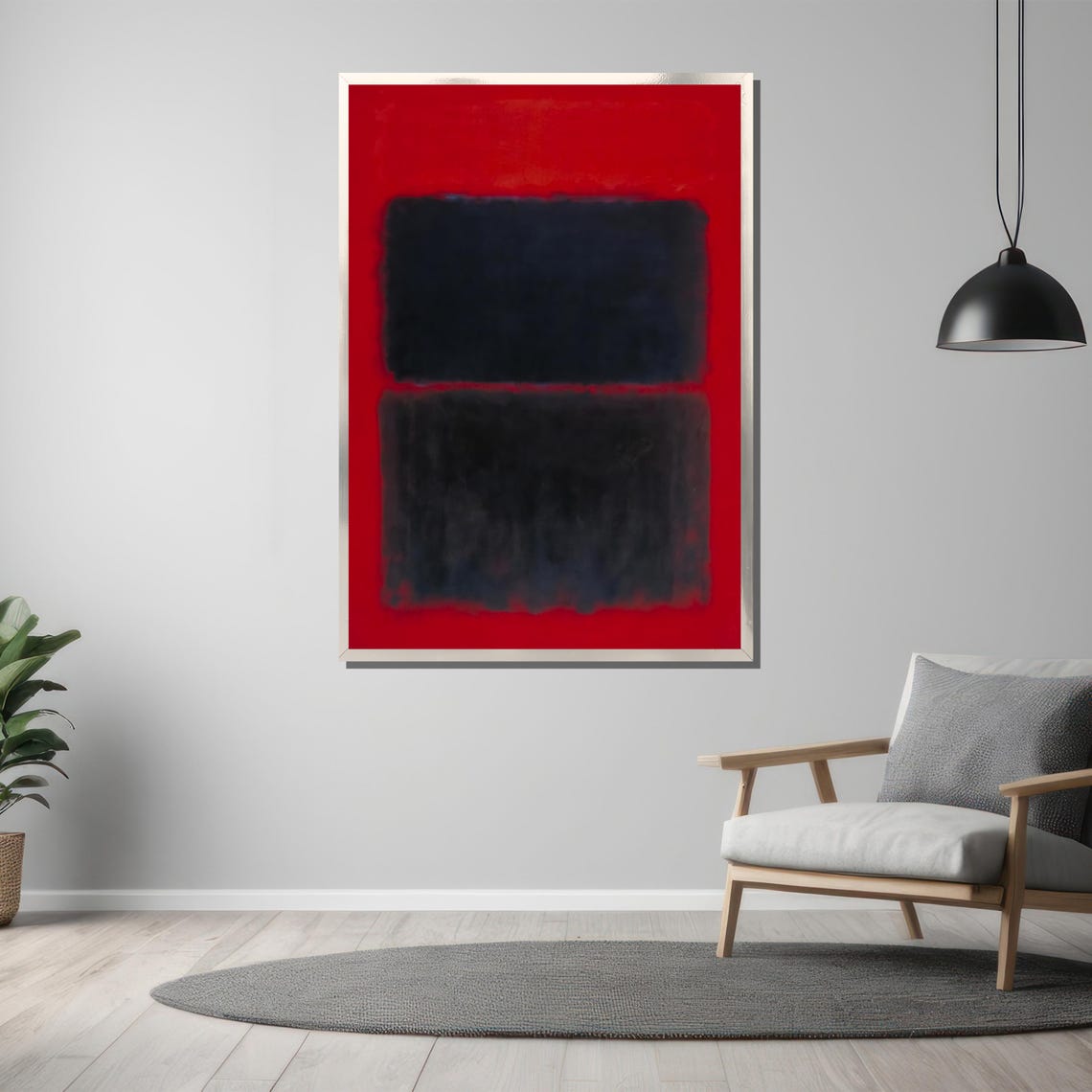 Mark Rothko Bold Red And Black Abstract Painting Iconic Modern Art Gift For Contemporary Spaces - Image 3