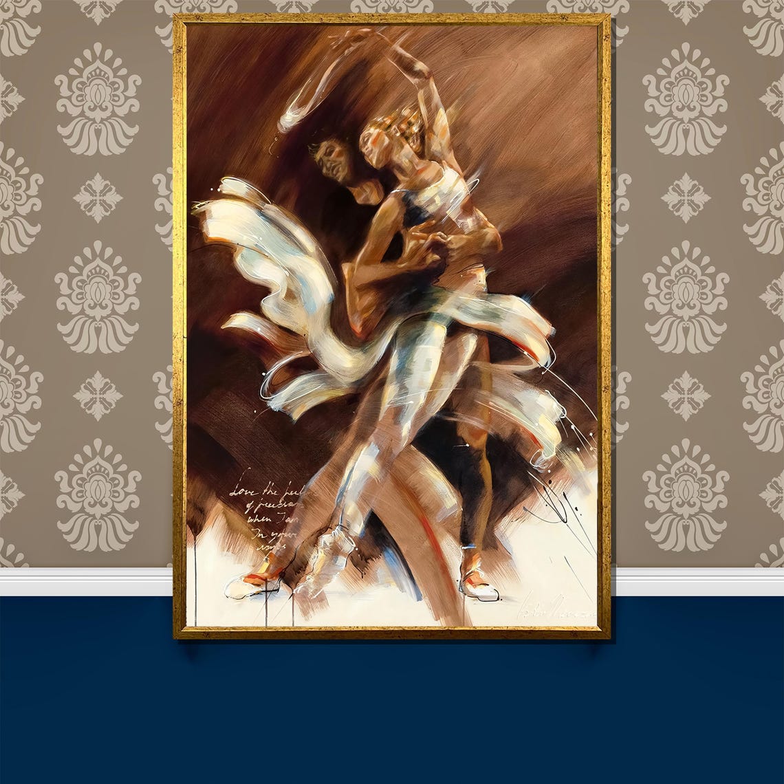 Dynamic Ballet Dance Painting Graceful Movement And Abstract Art Gift For Dance Enthusiasts And Modern Wall Decor