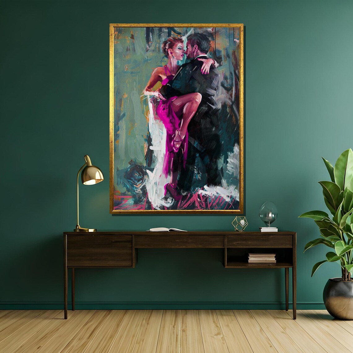 Elegant Tango Couple Painting, Modern Dance Art Print - Image 5