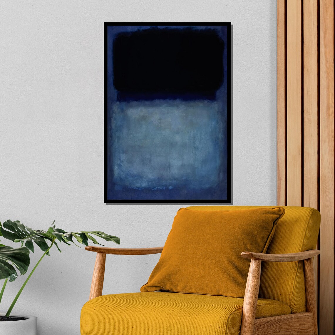 Midnight Blue And Black Color Field Moody Night Sky Abstract Poster - Image 4