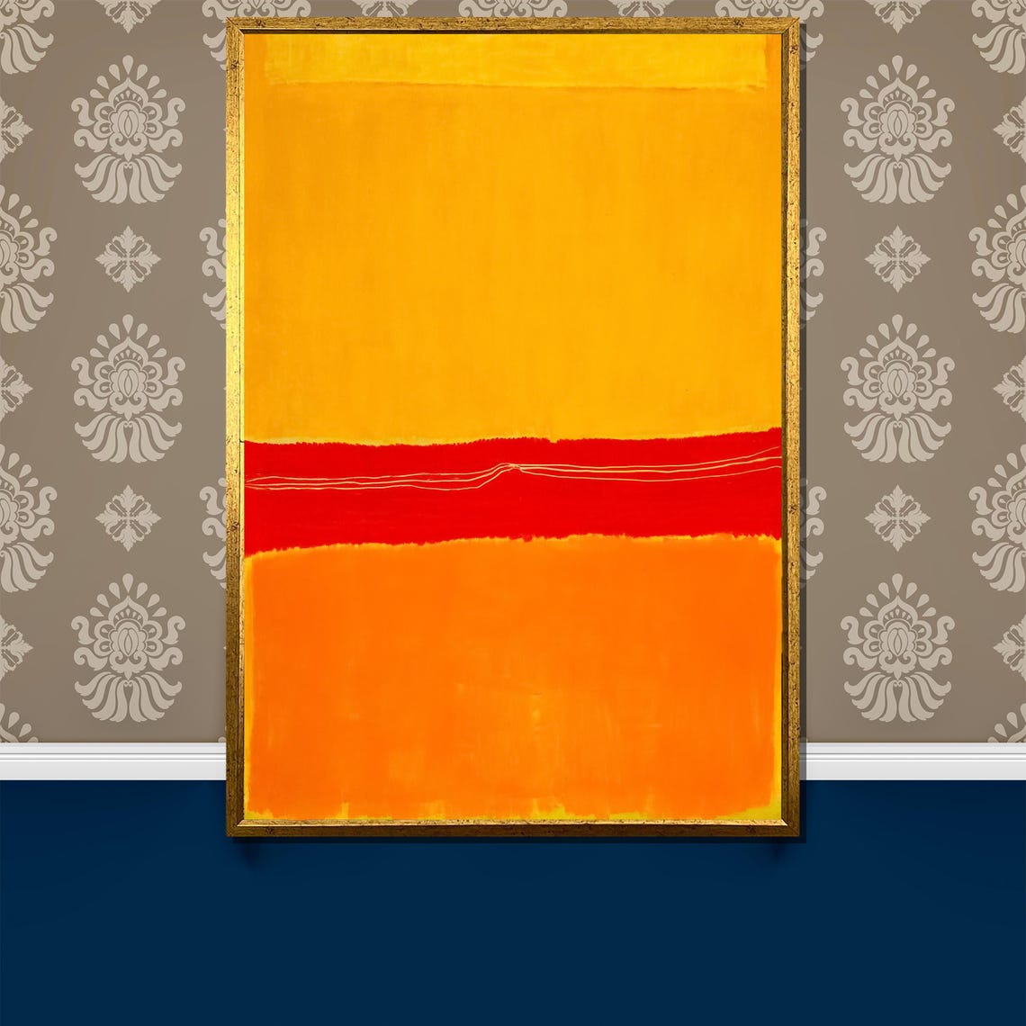Mark Rothko Bold Yellow Red And Orange Abstract Painting Striking Art Gift For Modern And Colorful Spaces