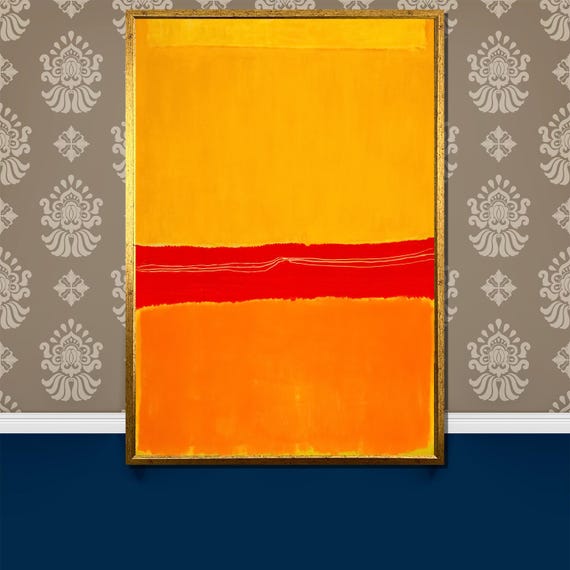 Mark Rothko Bold Yellow Red And Orange Abstract Painting Striking Art Gift For Modern And Colorful Spaces