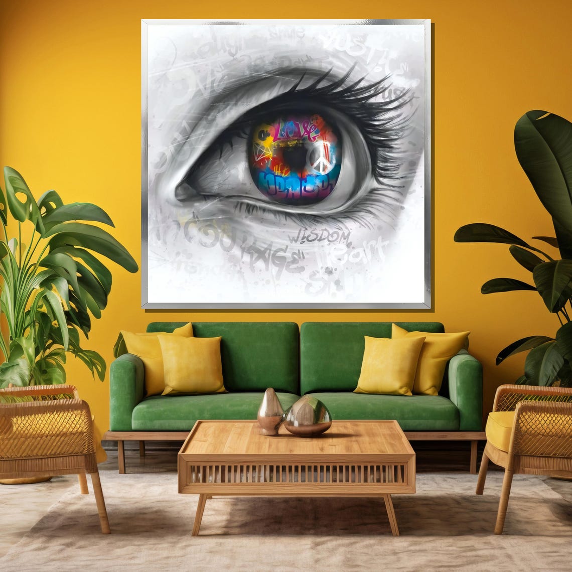 Graffiti Eye Close Up Iris With Peace Sign Street Art Poster - Image 3