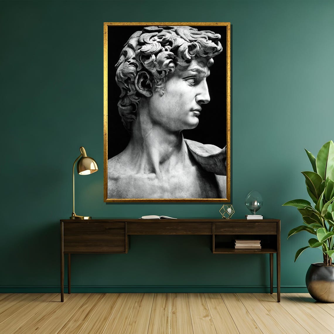 David Head Black White Classical Sculpture Marble Art Poster - Image 5