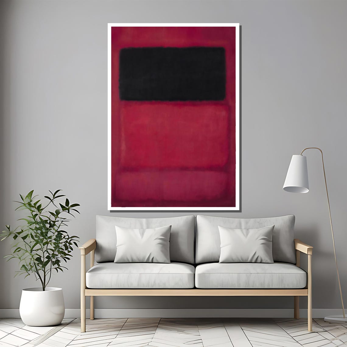 Mark Rothko Inspired Red And Black Painting Timeless Abstract Art Gift For Bold Home And Office Wall Dcor - Image 2