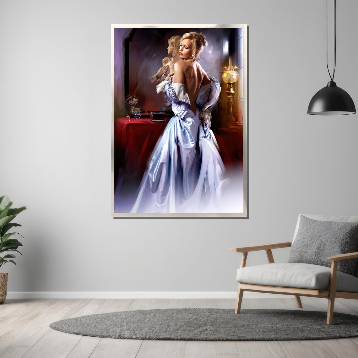 Victorian Lady In Ice Blue Gown Romantic Classic Beauty Poster - Image 3