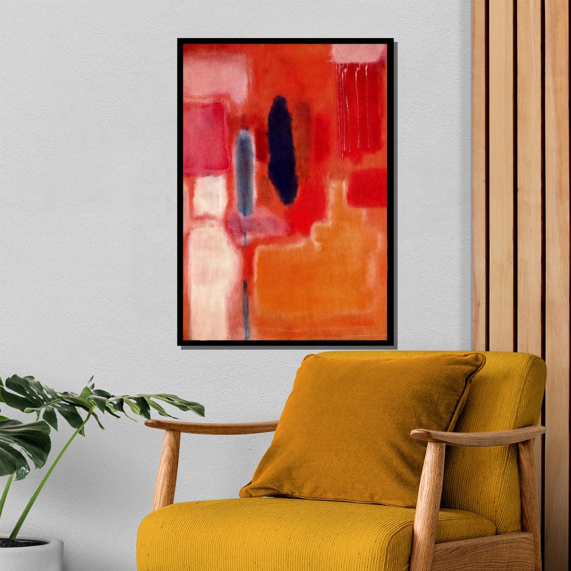 Rothko-Style Vibrant Red Orange Blue Abstract Expressionist Poster - Image 4