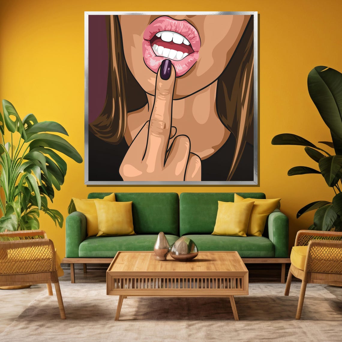 Bold And Seductive Lips Painting Modern Pop Art Wall Decor For Contemporary Spaces And A Unique Gift Idea - Image 3