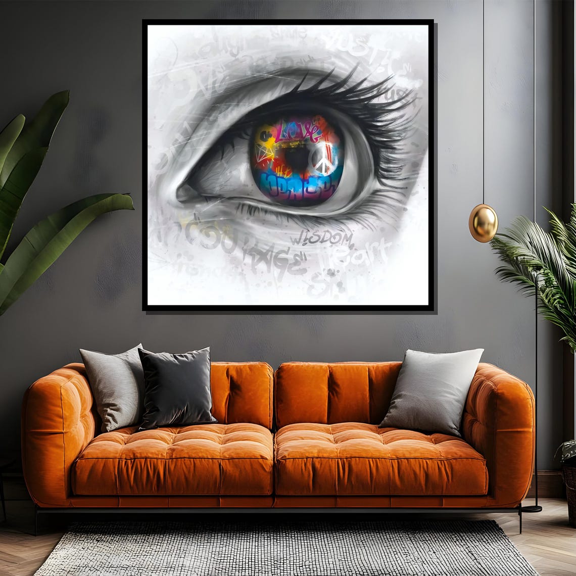 Graffiti Eye Close Up Iris With Peace Sign Street Art Poster - Image 4