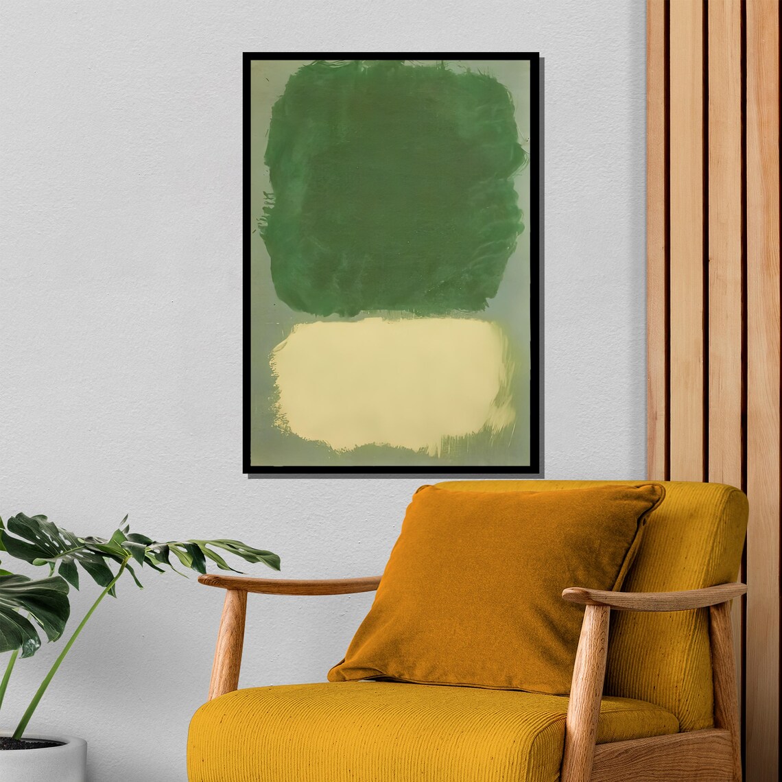 Rothko-Style Green Cream Color-Field Abstract Painting Poster - Image 4