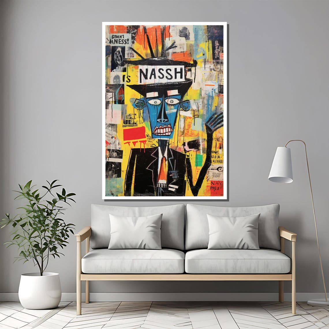 Neo Expressionist Graffiti Figure In Basquiat Style Art Poster - Image 2