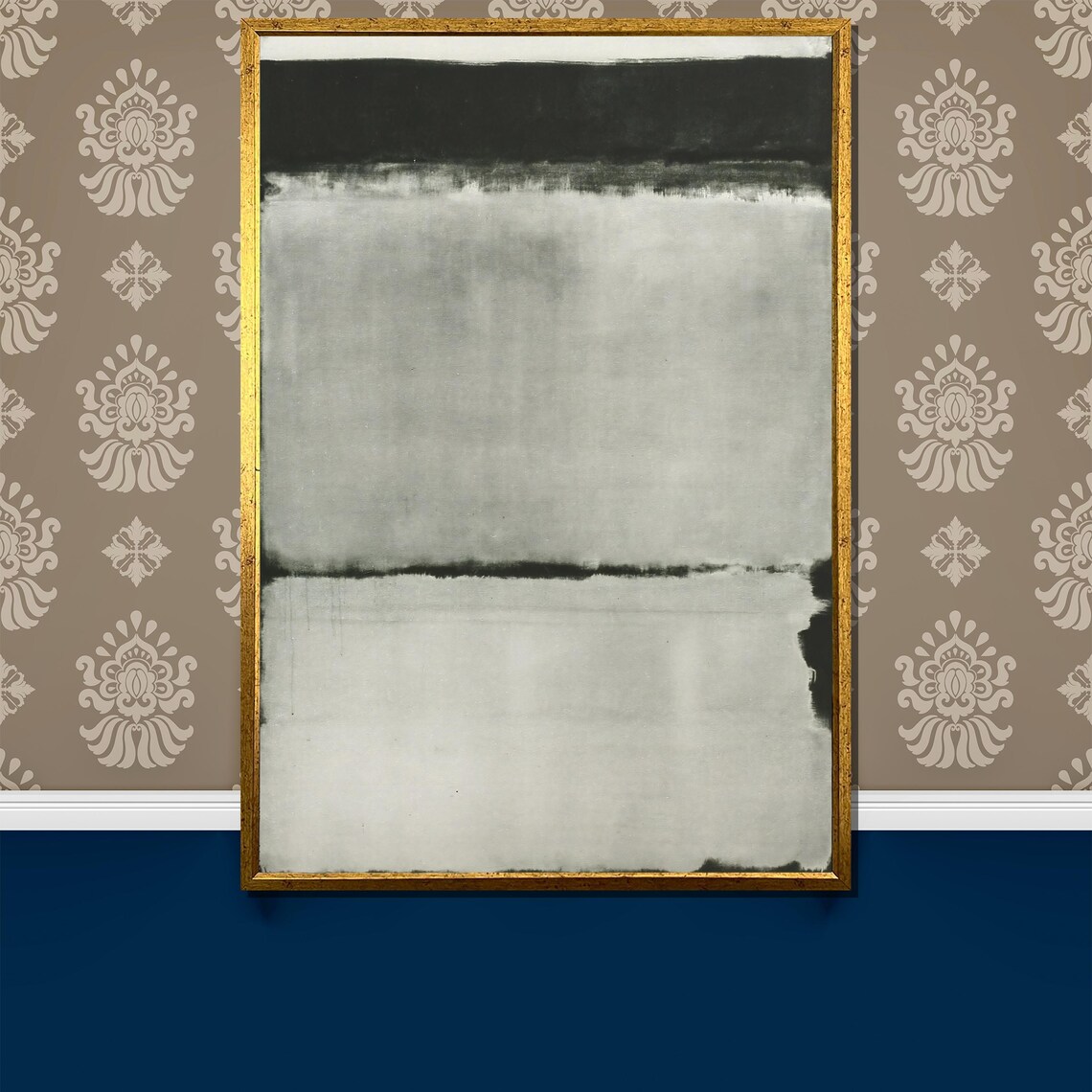 Muted Grey Color Field Abstract In Soft Dove Tones Minimalist Poster