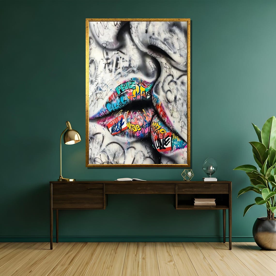 Graffiti Lips Sticker Bomb Urban Street Art Bold Elegant Poster - Image 5
