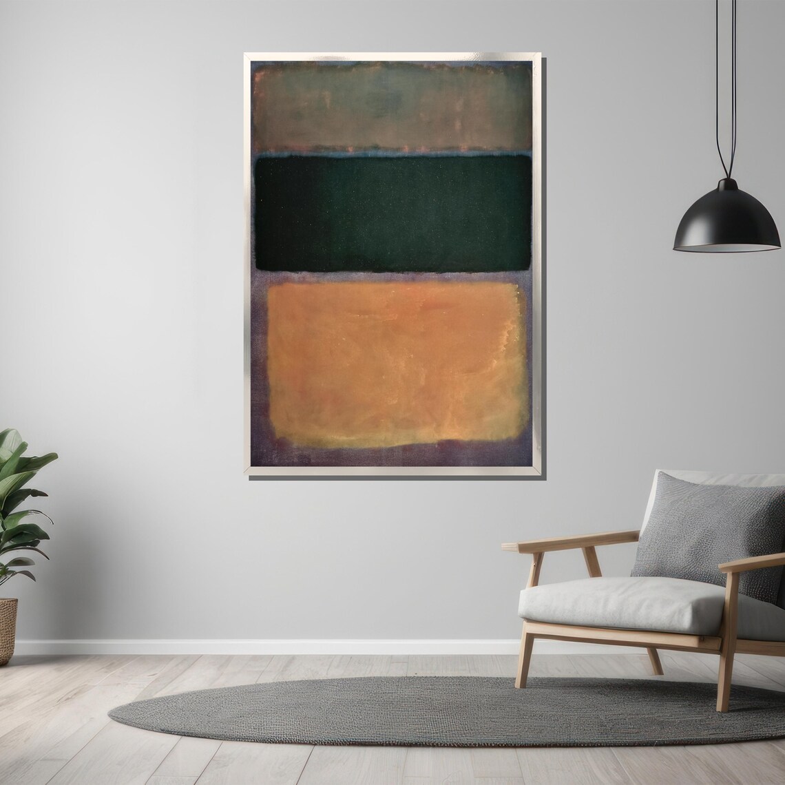 Rothko Style Green And Earthy Tones Abstract Color Field Poster - Image 3