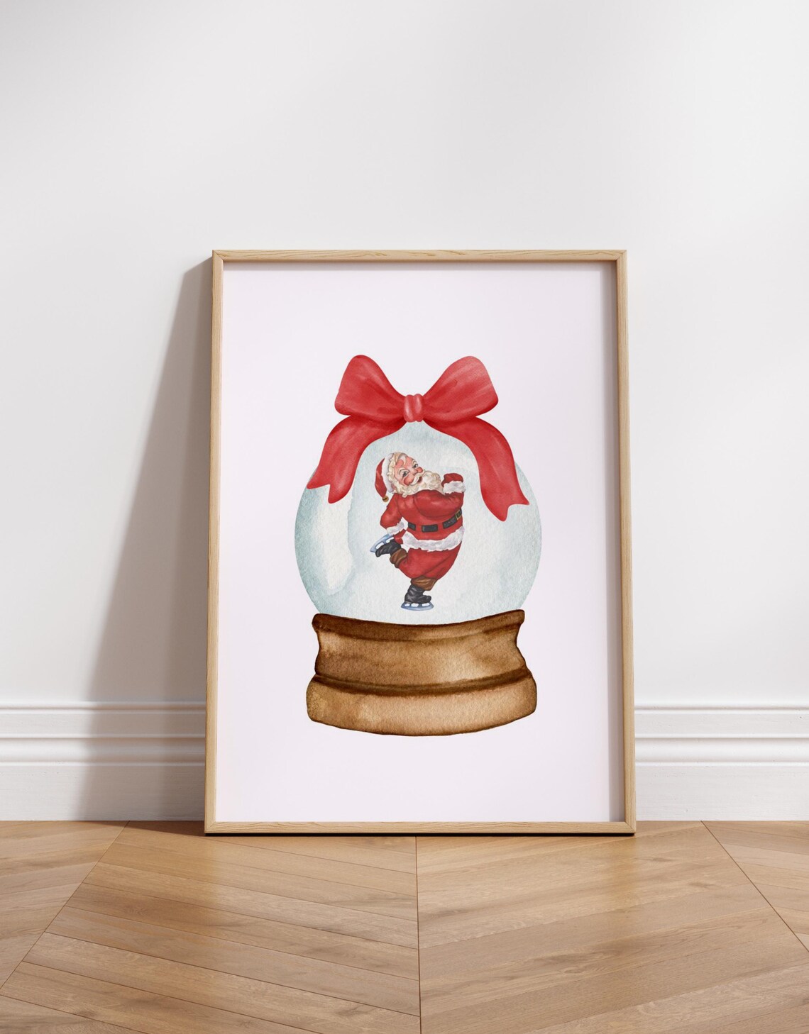 Trendy Christmas Santa Print, Coquette Winter Poster