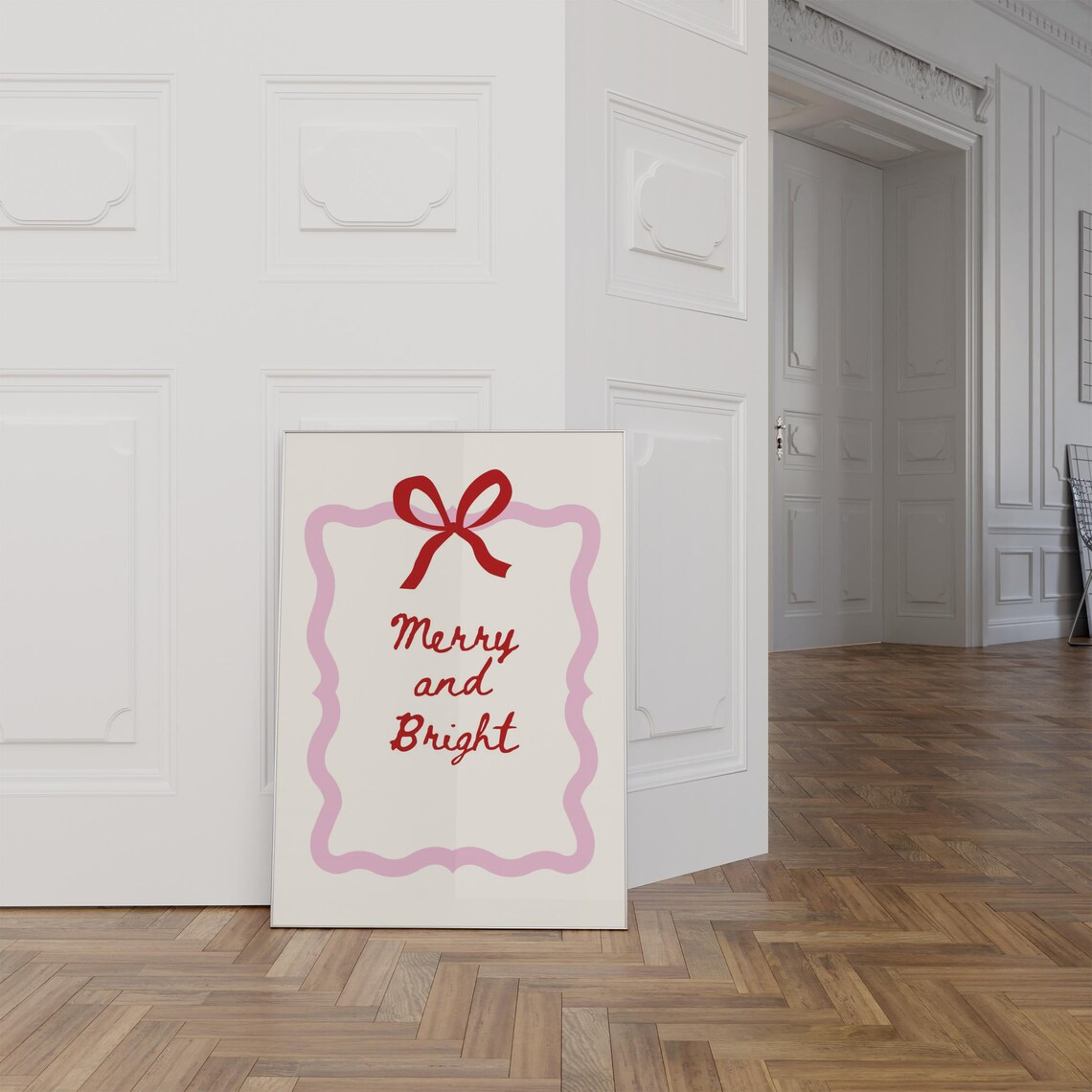 Coquette Christmas Bow Merry And Bright Art Print