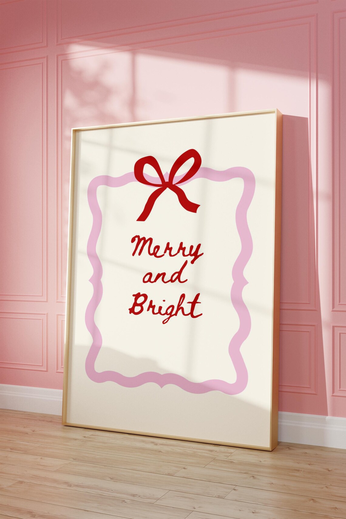 Coquette Christmas Bow Merry And Bright Art Print - Image 3