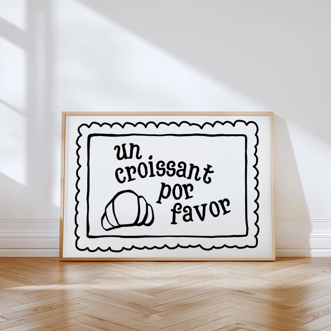 Un Croissant Por Favor Funny French Quote Foodie Kitchen Wall Art - Image 2