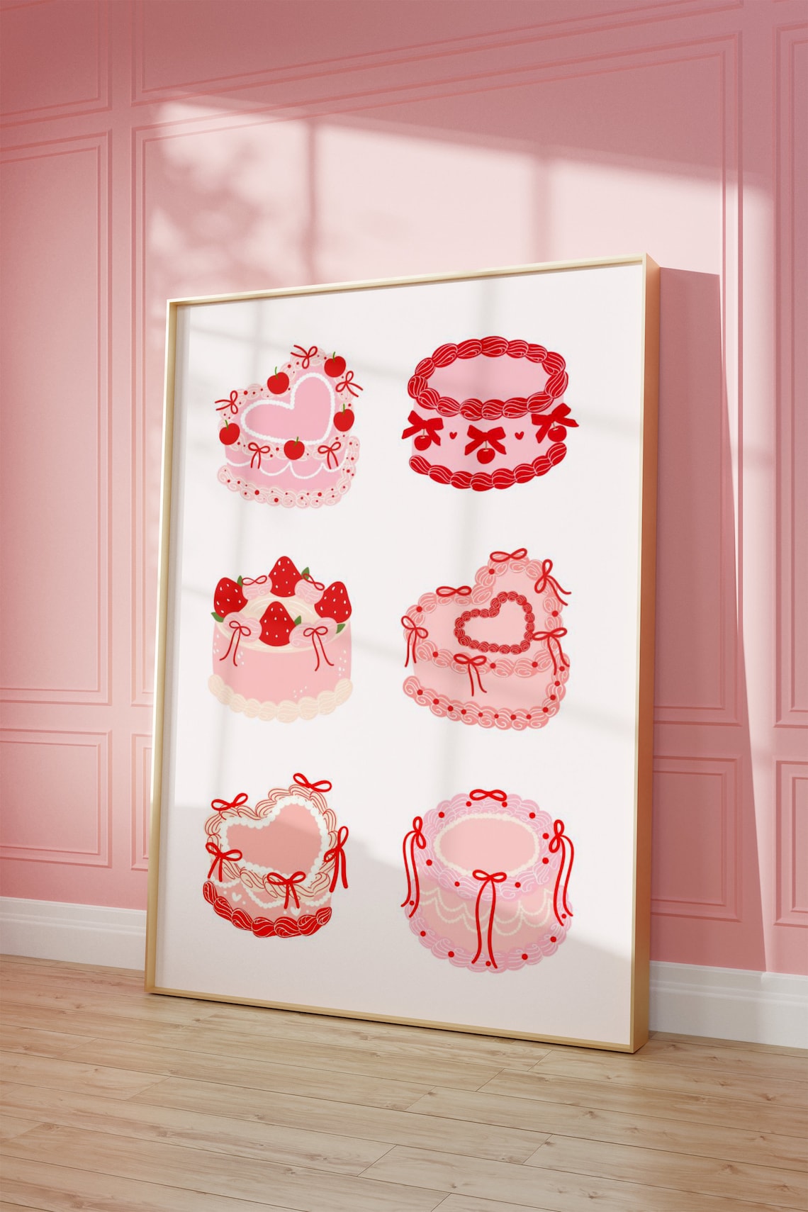 Coquette Cake Art Print, Sweet Dessert Poster - Image 4