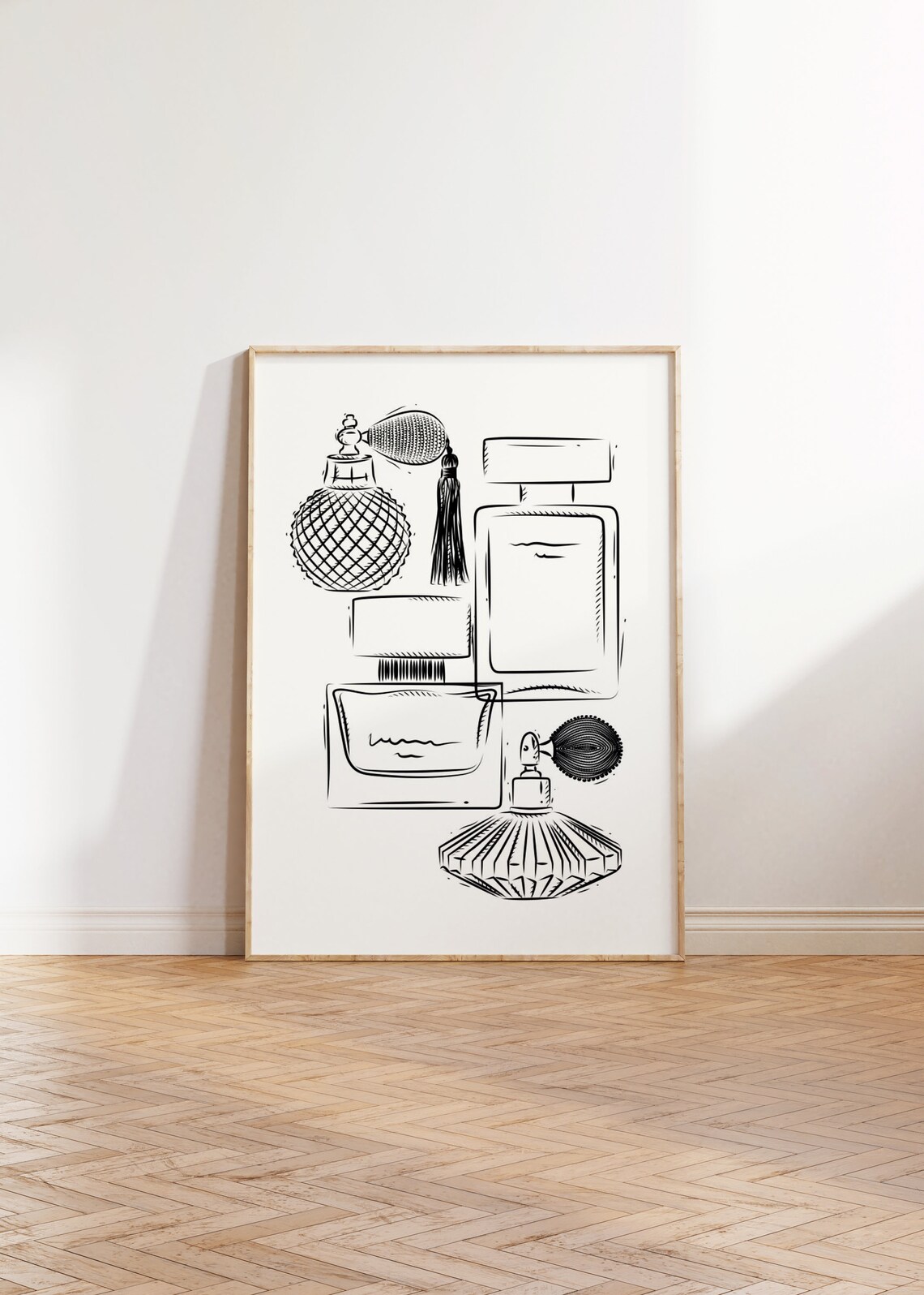 Minimalist Perfume Art Print, Girly Chic Style