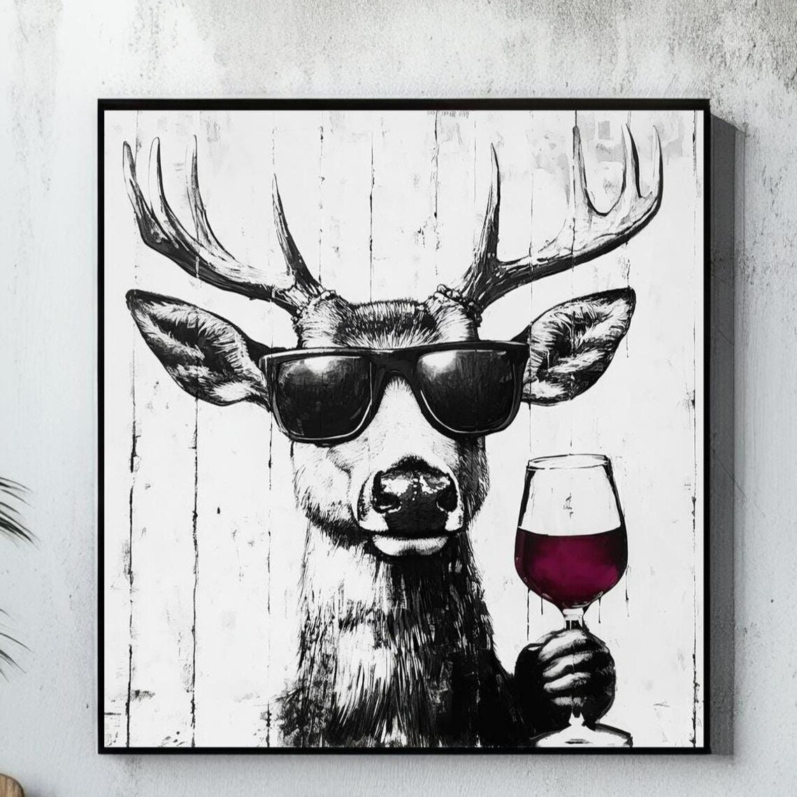 Deer Print, Funny Wine Dining Room Decor