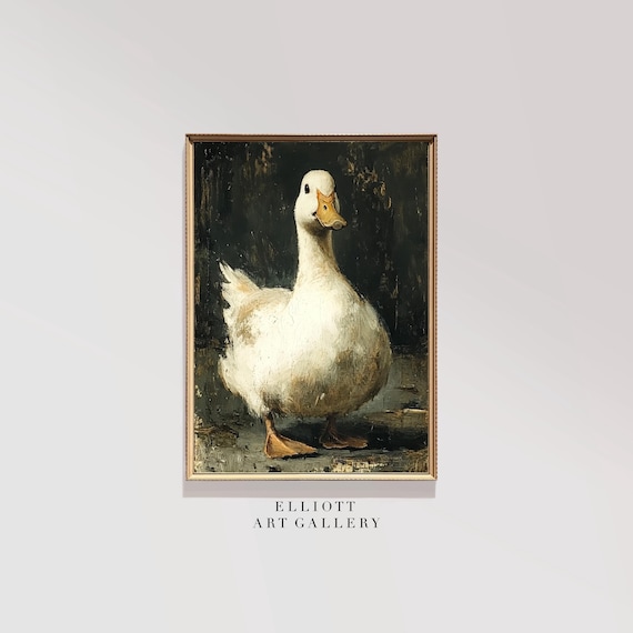 Nursery Duck Art Vintage Decor Farmhouse Print Antique Wall E61