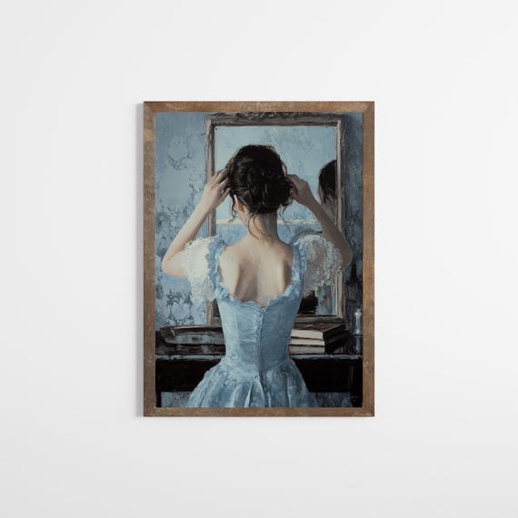 Vintage Woman Portrait Art Print, Victorian Farmhouse