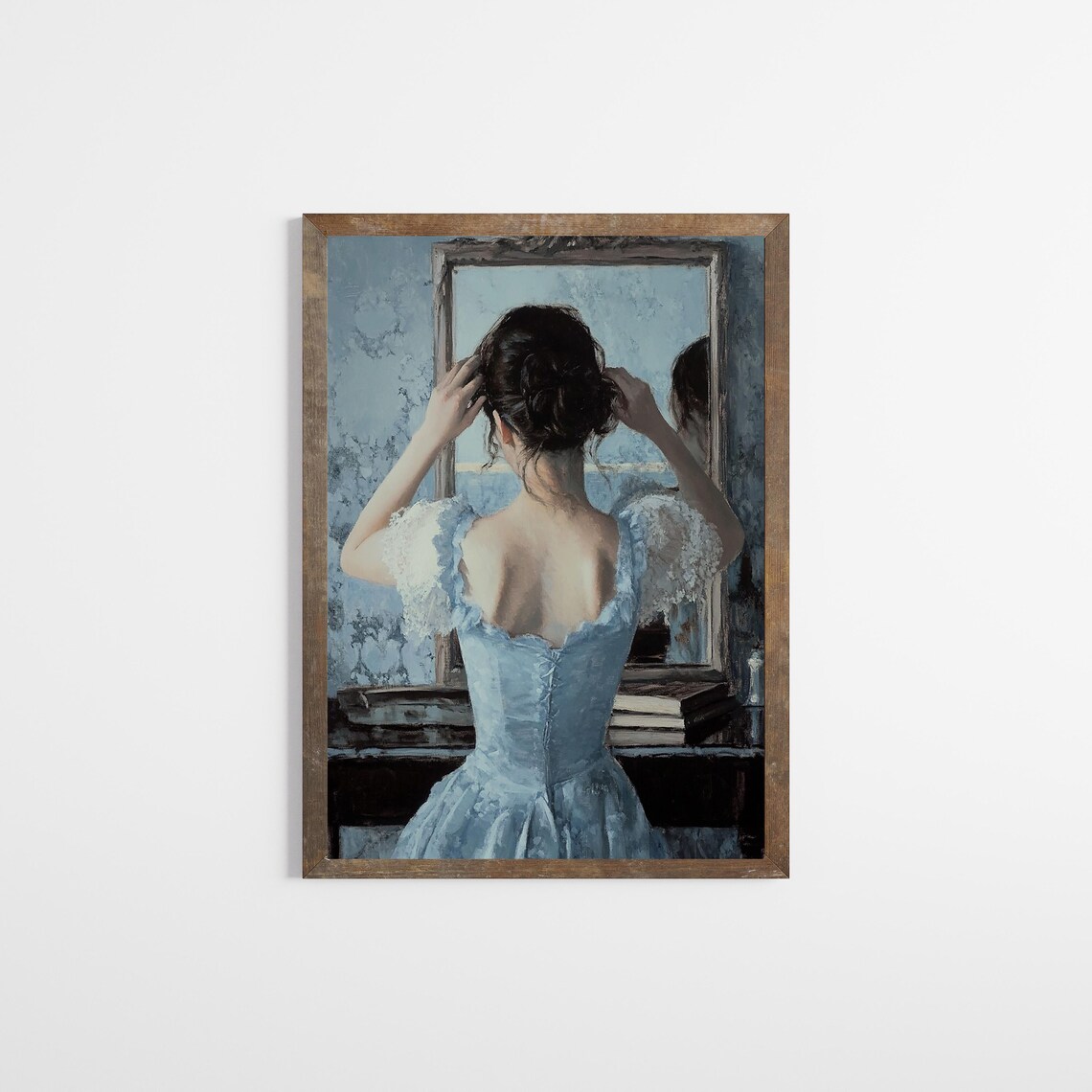 Vintage Woman Portrait Art Print, Victorian Farmhouse
