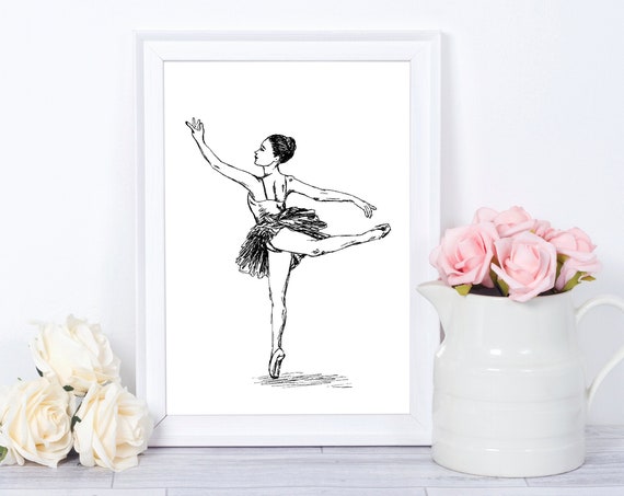 Wall Art Art Prints Black And White Teen Wall Art Unique Art Prints Dorm Decor Nursery Wall Art Girl Ballerina Print