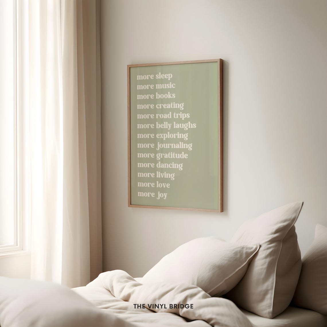 More of Everything Daily Affirmation List Sage Green Wall Poster - Image 2