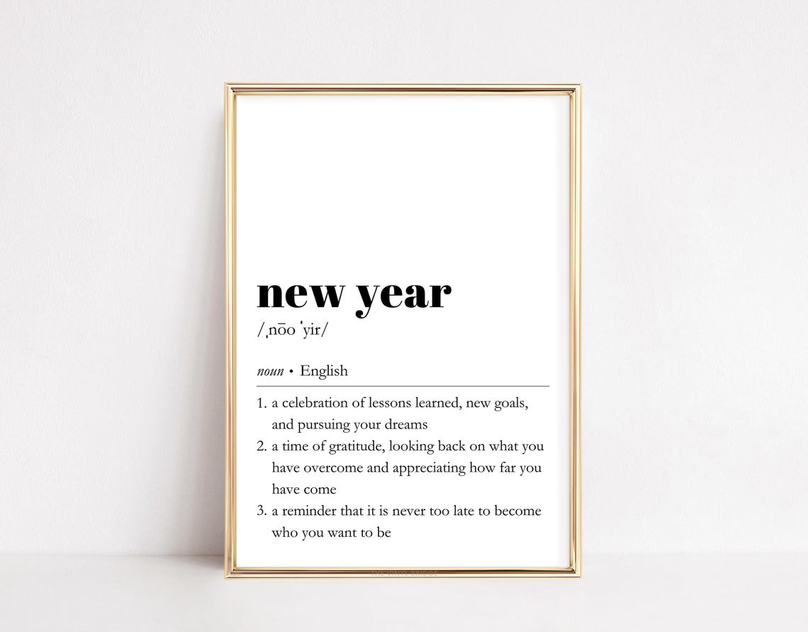 Fresh Start New Year Dictionary Definition Quote Text Poster