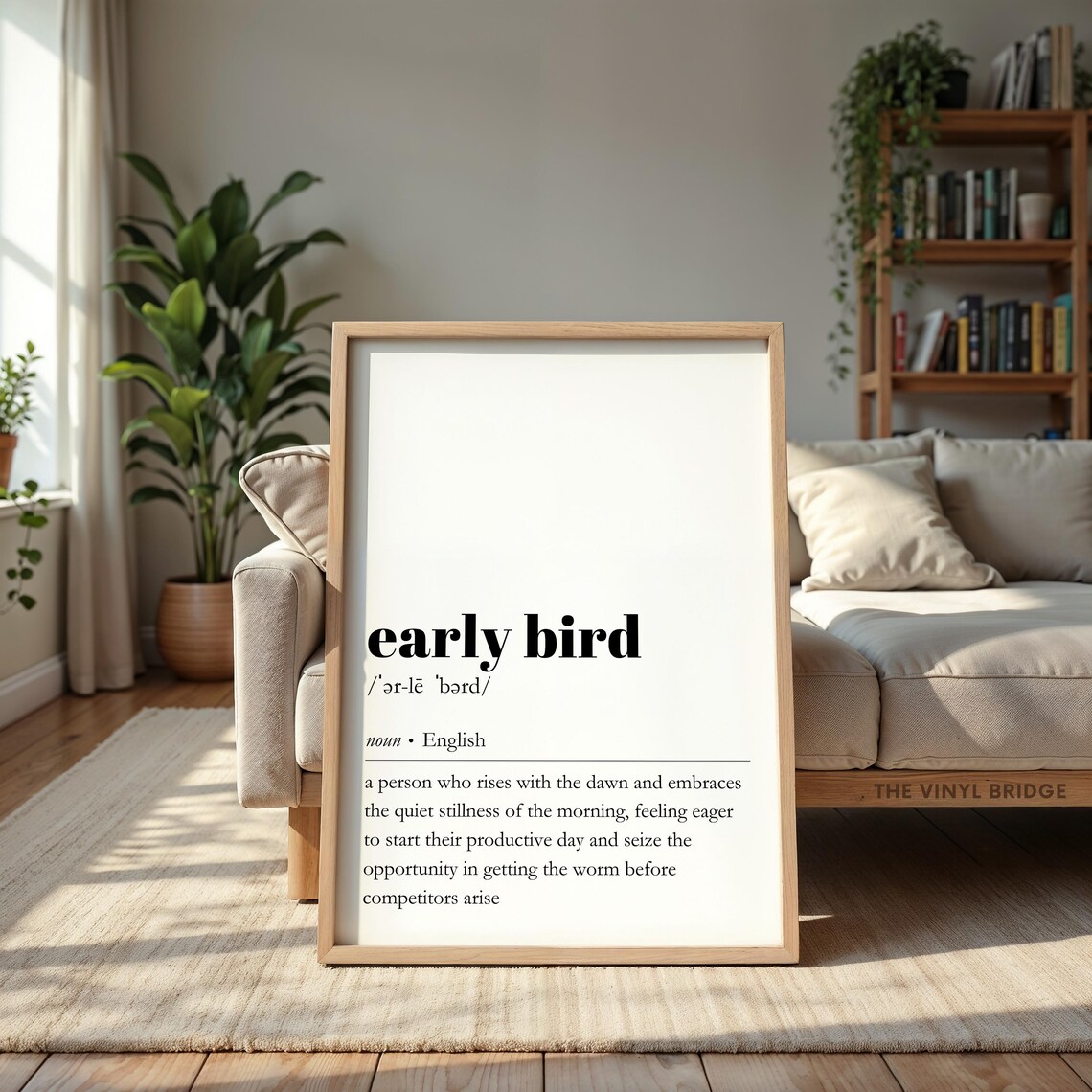 Early Bird Dictionary Definition Morning Motivation Office Poster - Image 4