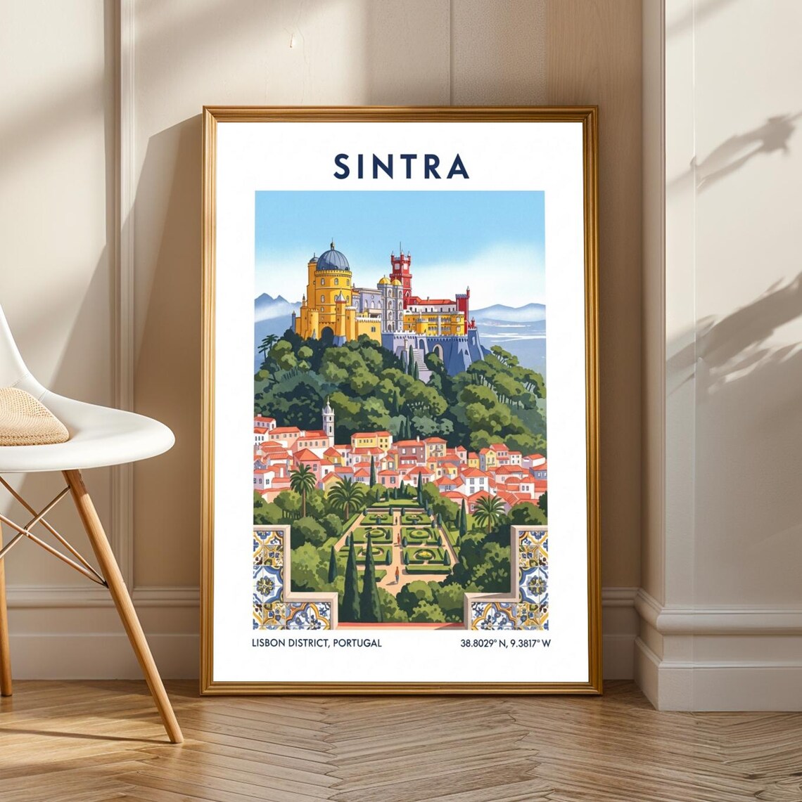 Sintra Pena Palace Colorful Castle Hilltop Portugal Travel Poster