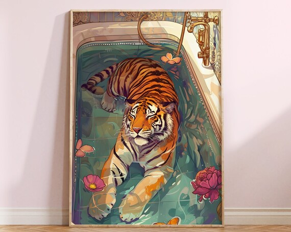 Trendy Tiger Maximalist Animal Art Print