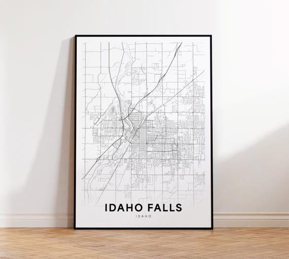 Idaho Falls City Map Print Street Poster Art Road Wall Living Room Decor