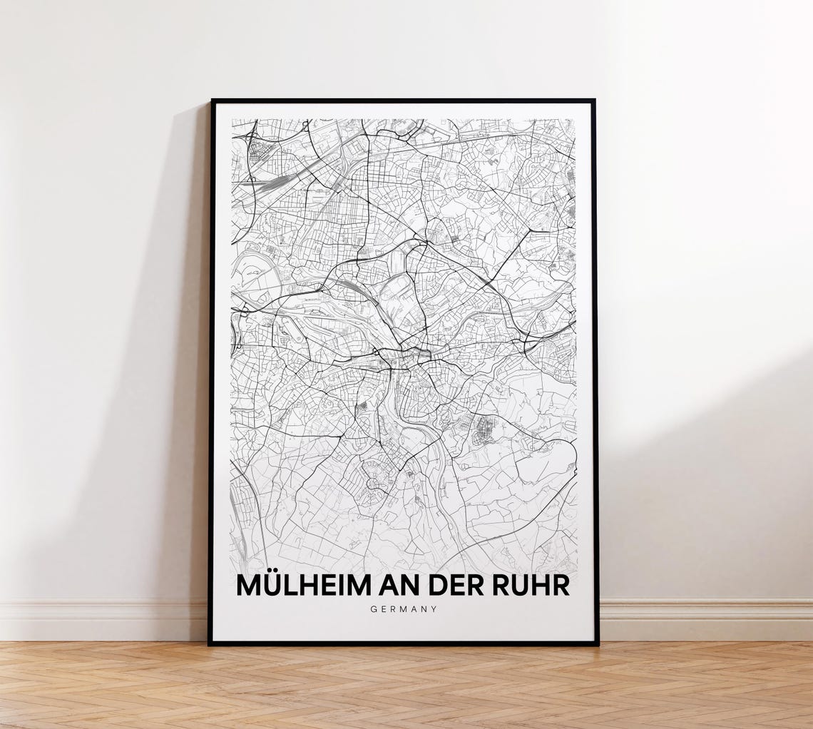 Mülheim an der Ruhr Germany Elegant Minimalist City Map Poster