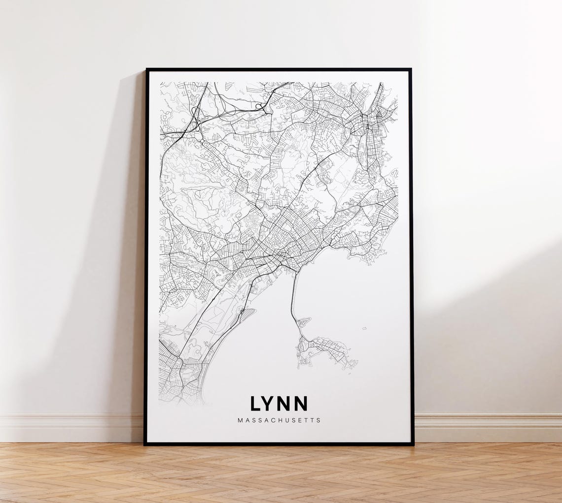 Lynn Massachusetts Street Map Minimalist City Line Art Poster
