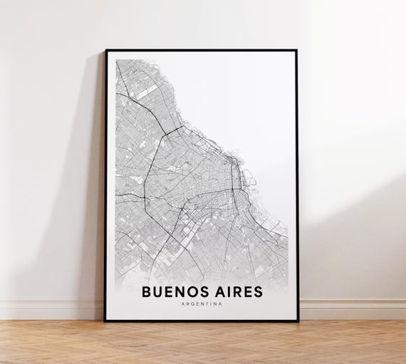 Buenos Aires City Map Print Poster Argentina Art Street Road Wall