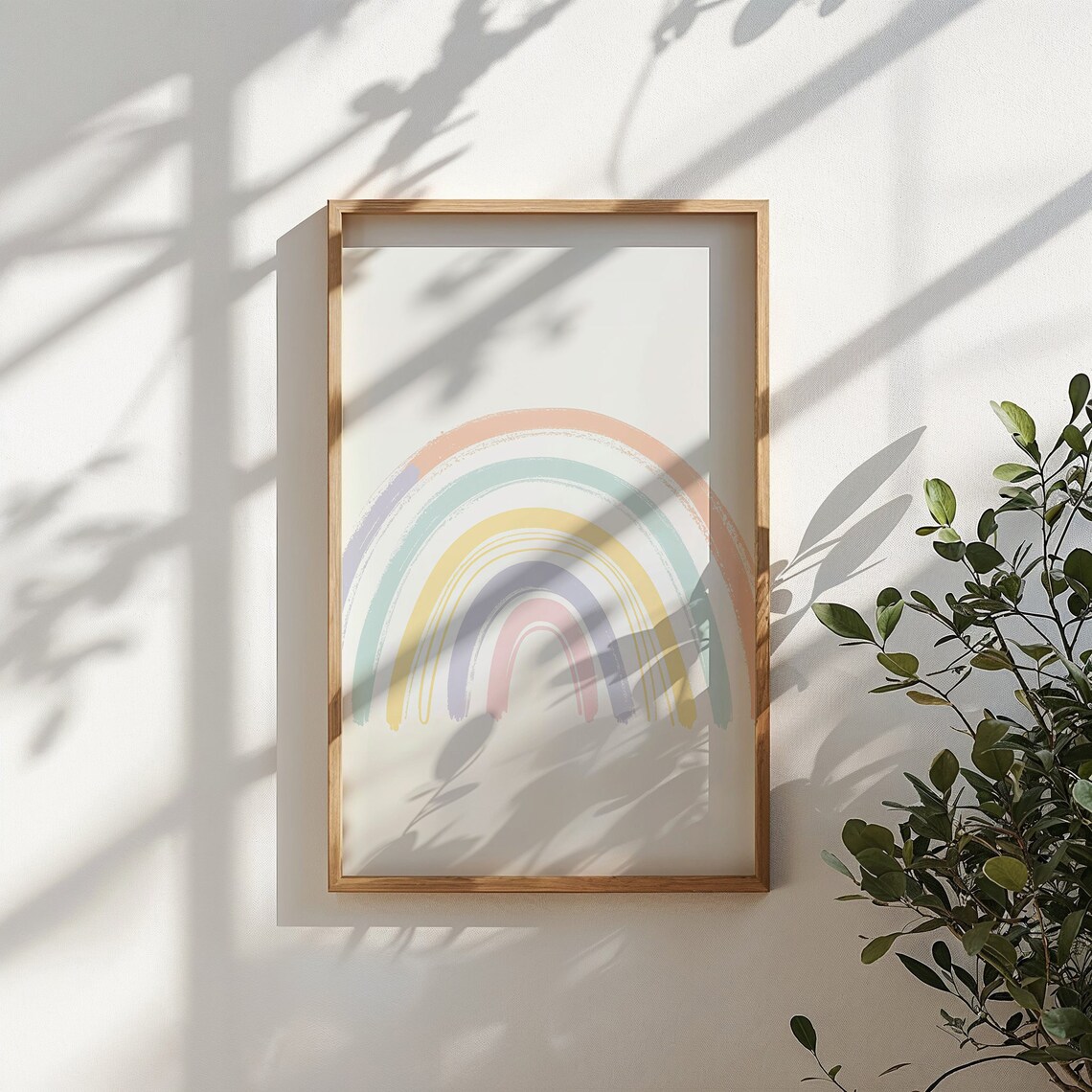 Wide Pastel Rainbow Arches Minimal Nursery Kids Room Decor Poster - Image 3