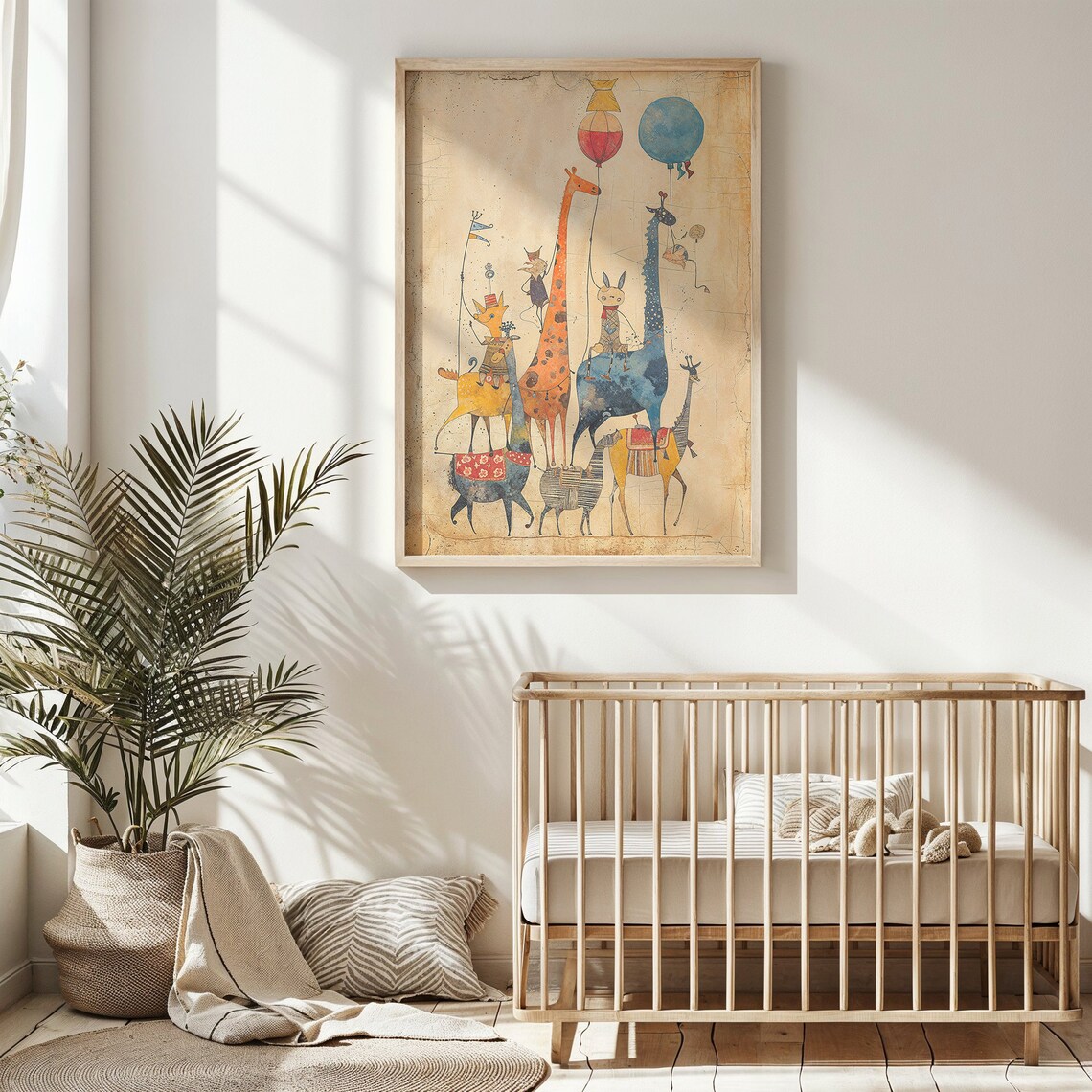 Whimsical Animals Parade Nursery Wall Art Print - Image 5