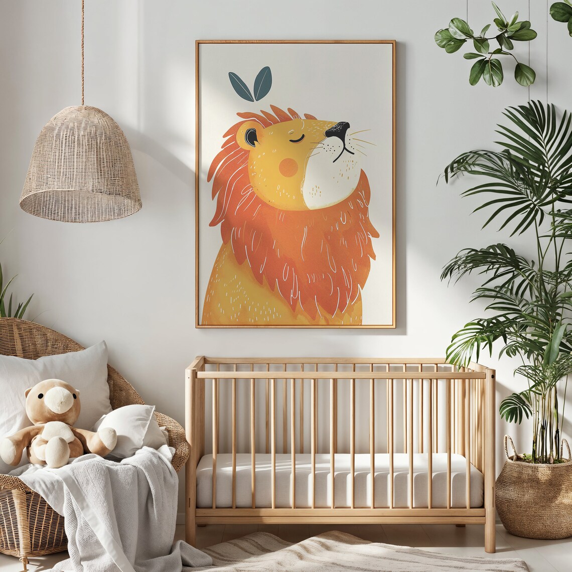 Lion Cub Nursery Animal Poster, Whimsical Decor - Image 2