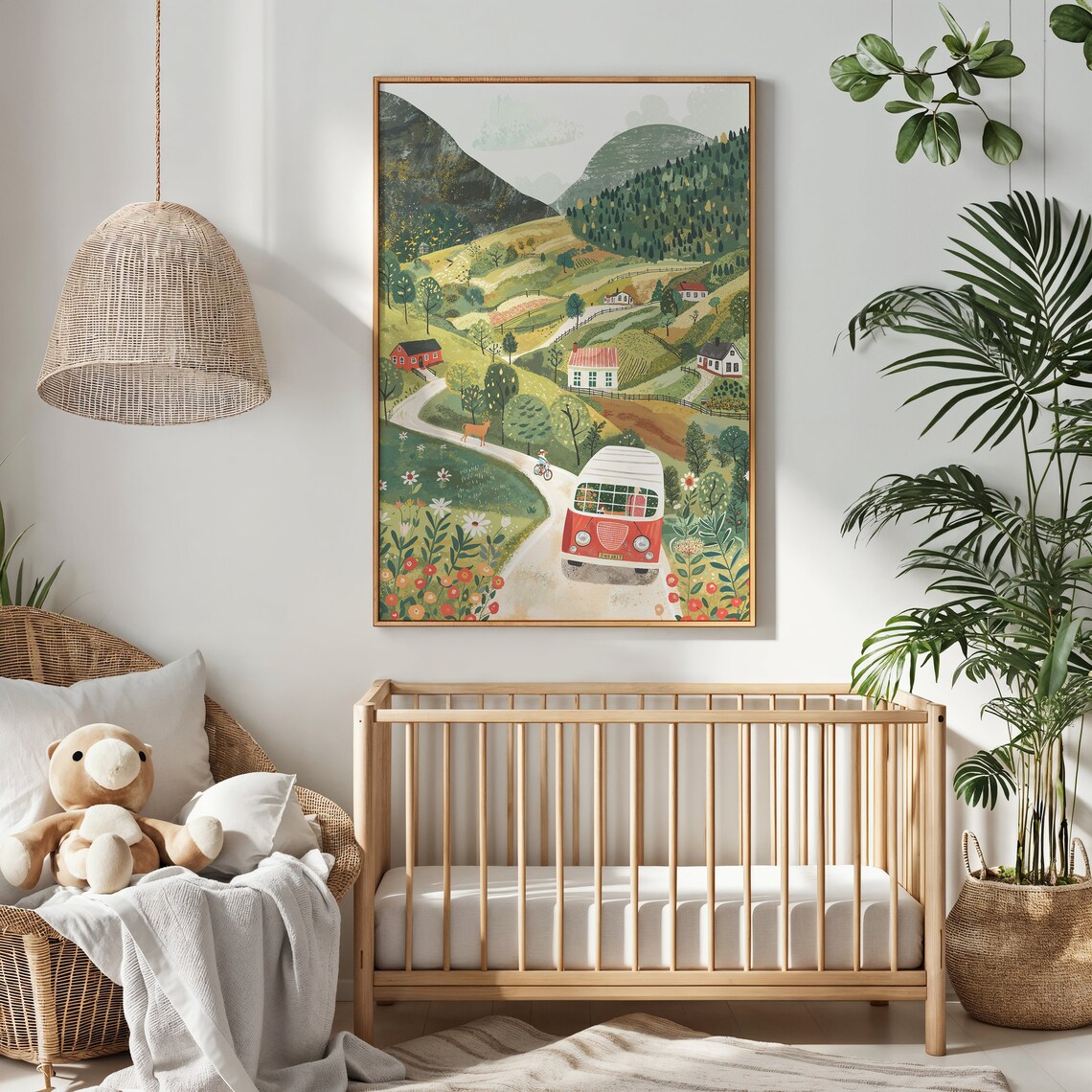 Playful Shapes Nature Scenery Nursery Art Print - Image 3