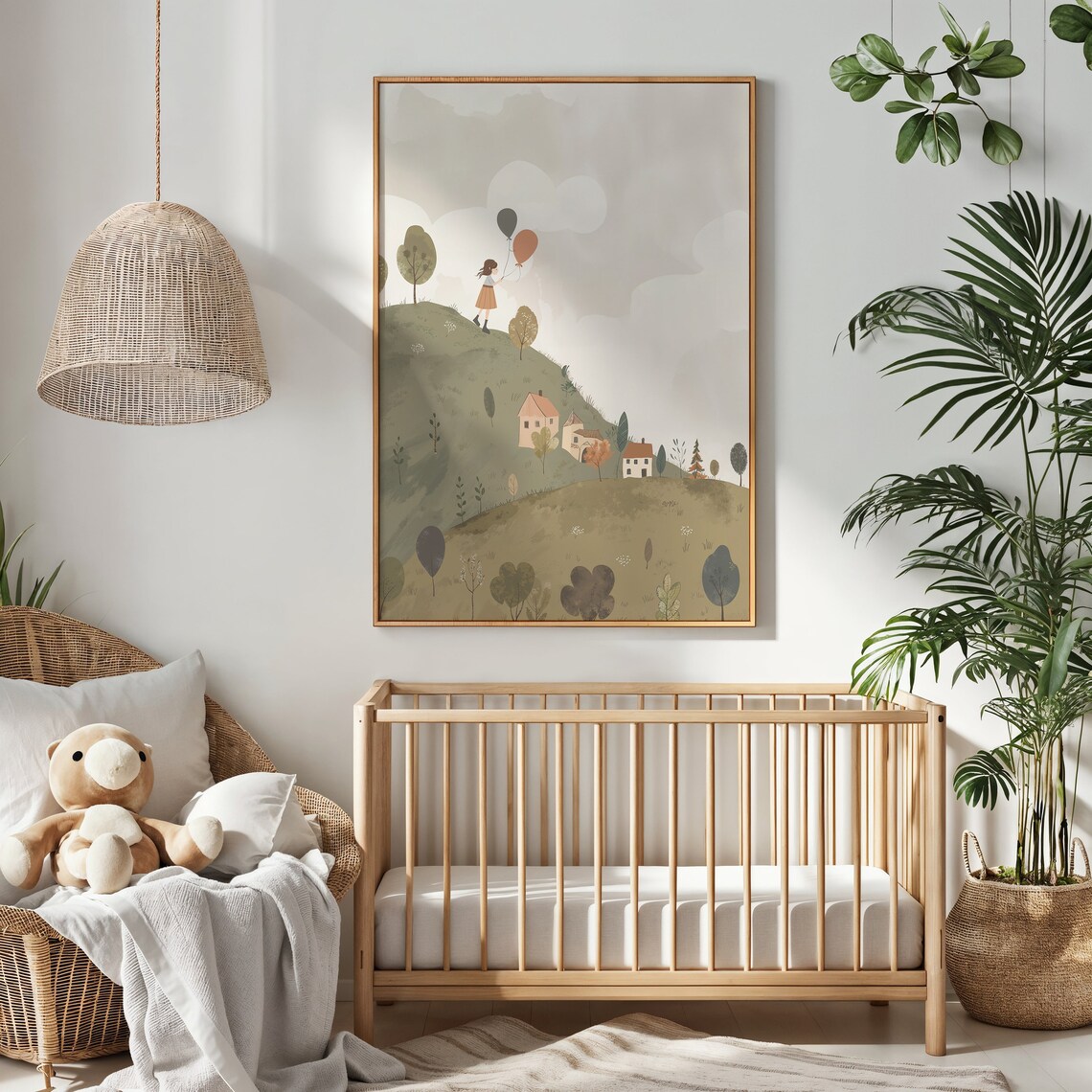 Girl With Balloons Nursery Poster, Kids Wall Art - Image 3