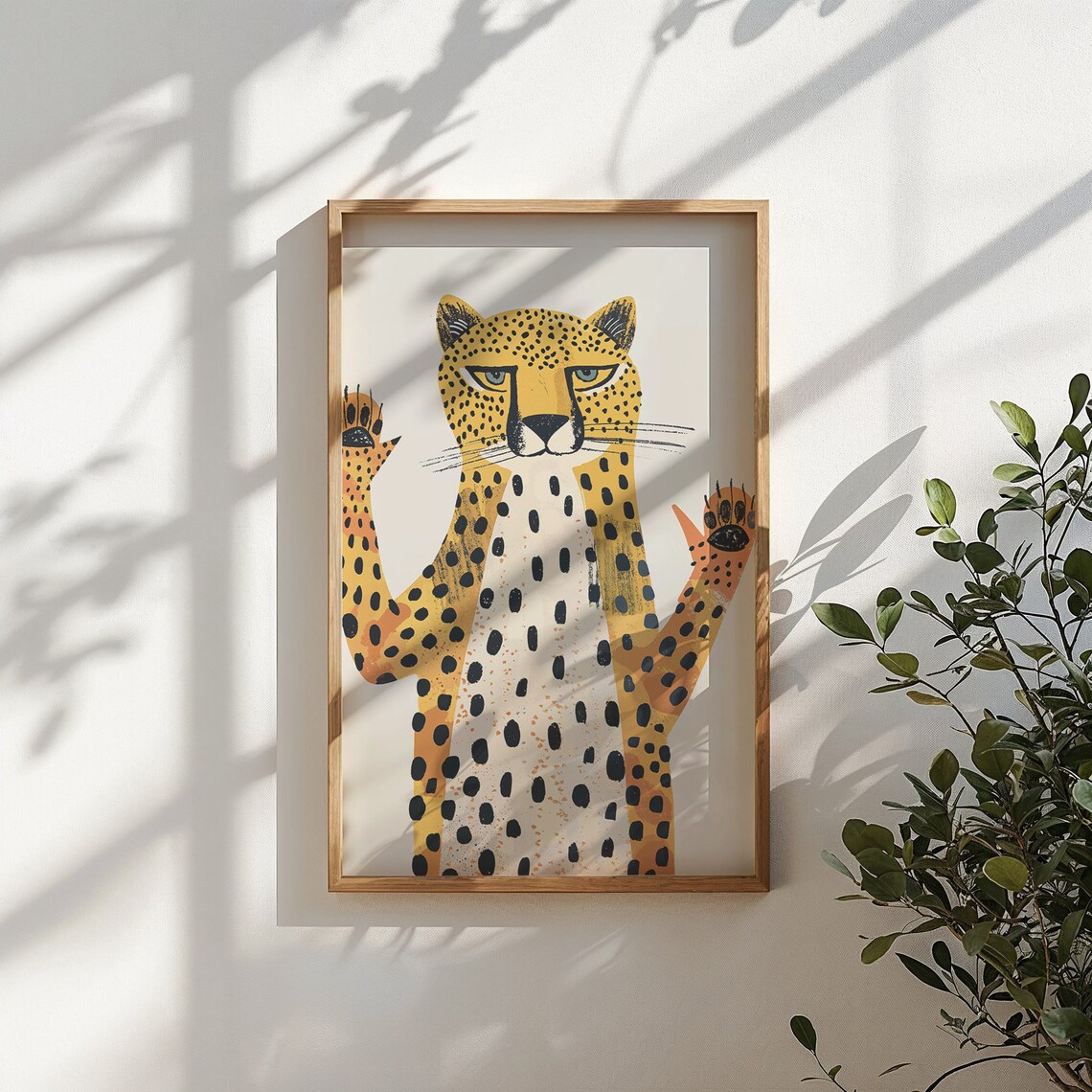 Cheetah Nursery Safari Animal Poster, Neutral Decor - Image 4