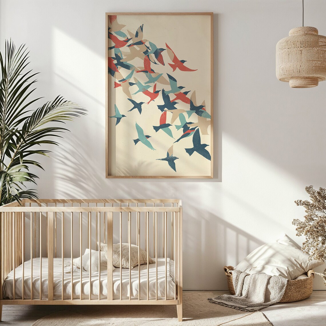 Bird Flock Nursery Wall Art, Migration Art Print