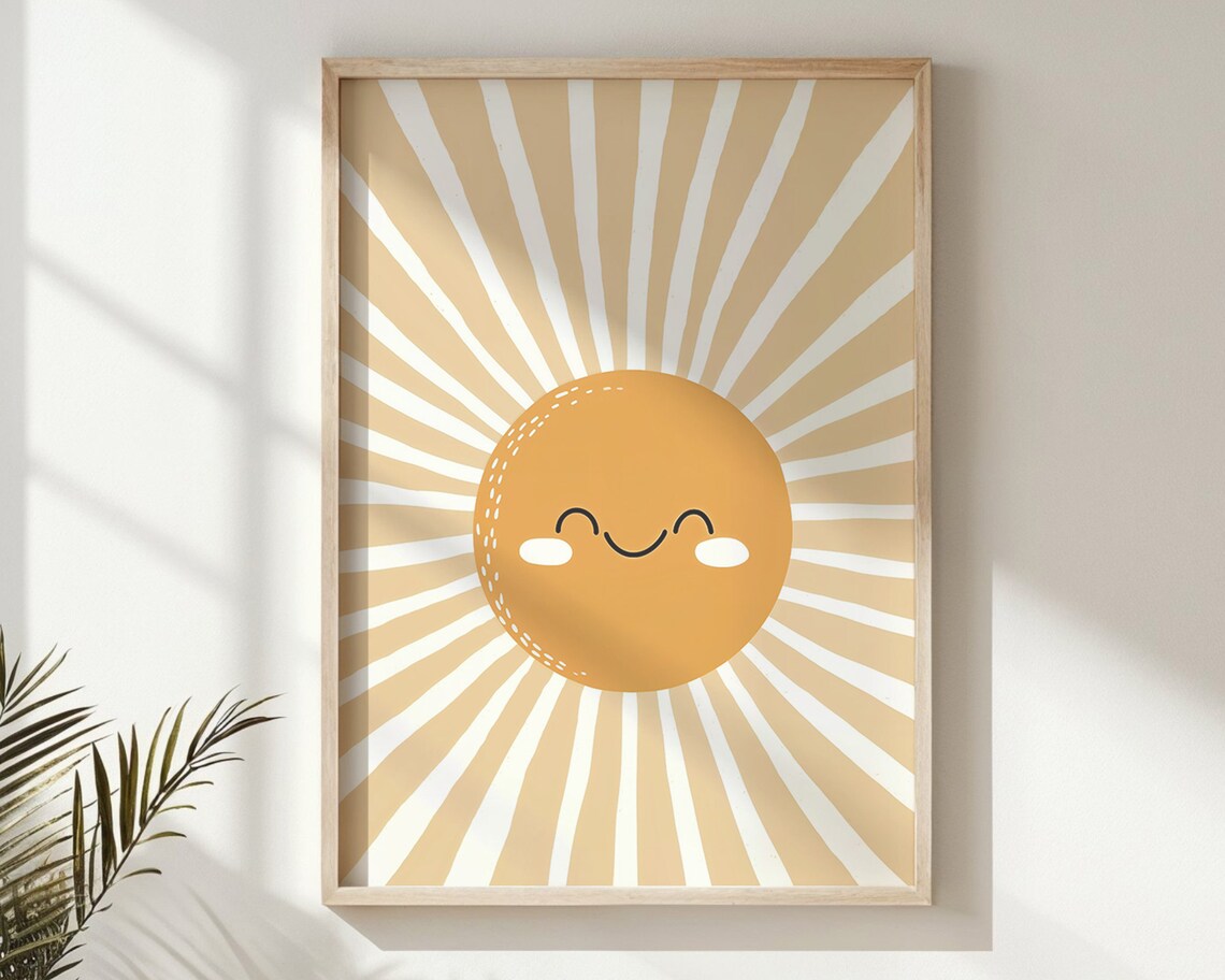 Smiling Sun Nursery Art Print, Whimsical Sunshine - Image 5