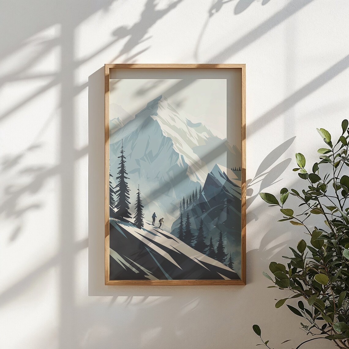 Hiker Dog Snowy Ridge Alpine Peak Adventure Winter Travel Poster - Image 3